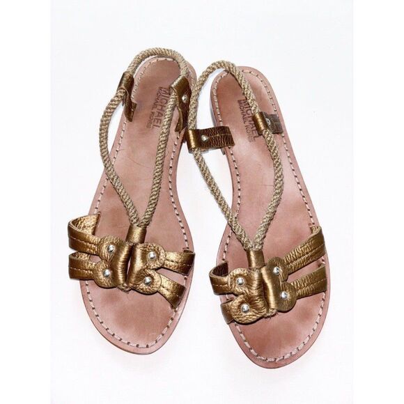 Michael Michael Kors Bronze Leather Sandals Size 8M - Picture 1 of 4